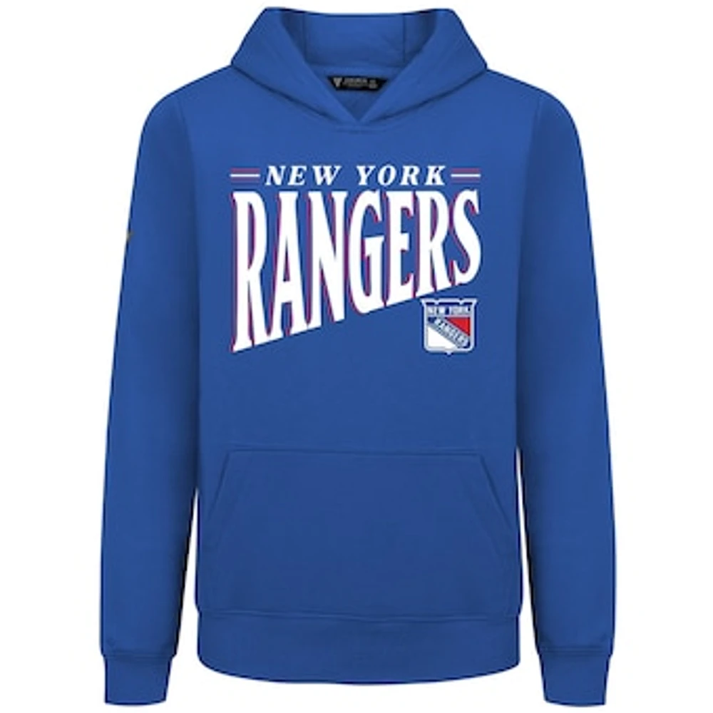 Youth Levelwear Royal New York Rangers Jr Podium Tally Pullover Hoodie