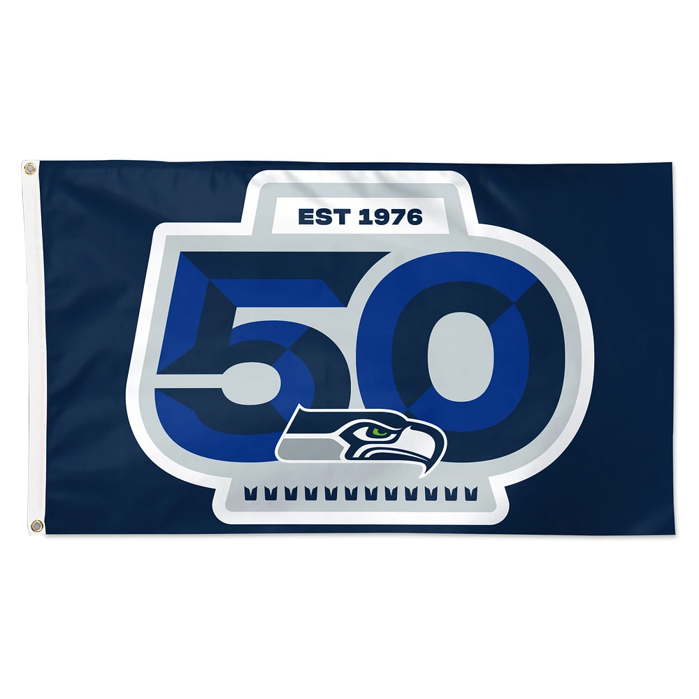 WinCraft Seattle Seahawks 50th Season 3' x 5' One-Sided Deluxe Flag