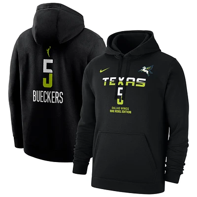 Men's Nike Paige Bueckers Black Dallas Wings 2025 WNBA Draft Rebel Edition Name & Number Pullover Hoodie