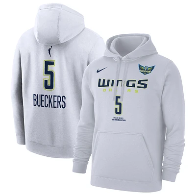 Men's Nike Paige Bueckers White Dallas Wings 2025 WNBA Draft Heroine Edition Name & Number Pullover Hoodie
