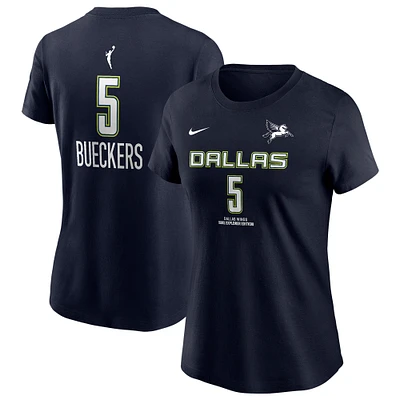 Women's Nike Paige Bueckers Navy Dallas Wings 2025 WNBA Draft Explorer Edition Name & Number T-Shirt