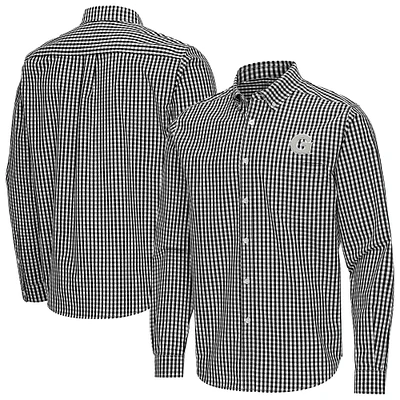 Men's Antigua Georgetown Hoyas Ellis Woven Tri-Blend Long Sleeve Button-Down Shirt