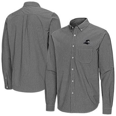 Men's Antigua Providence Friars Porter Woven Tri-Blend Long Sleeve Button-Down Shirt