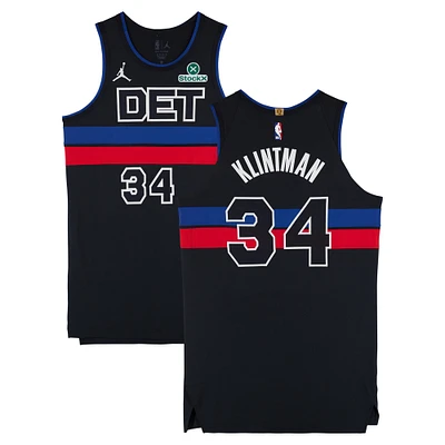Bobi Klintman Detroit Pistons Player-Issued #34 Black Jordan Brand Jersey from the 2024-25 NBA Season - Size 50+6