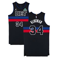 Bobi Klintman Detroit Pistons Player-Issued #34 Black Jordan Brand Jersey from the 2024-25 NBA Season - Size 50+6
