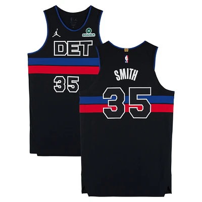 Tolu Smith Detroit Pistons Player-Issued #35 Black Jordan Brand Jersey from the 2024-25 NBA Season - Size 52+6