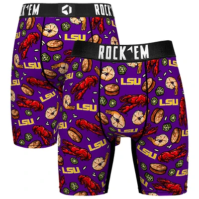 Men's Rock Em Socks Purple LSU Tigers Localized Boxer Briefs