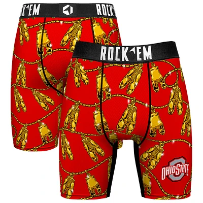 Men's Rock Em Socks Scarlet Ohio State Buckeyes Localized Boxer Briefs