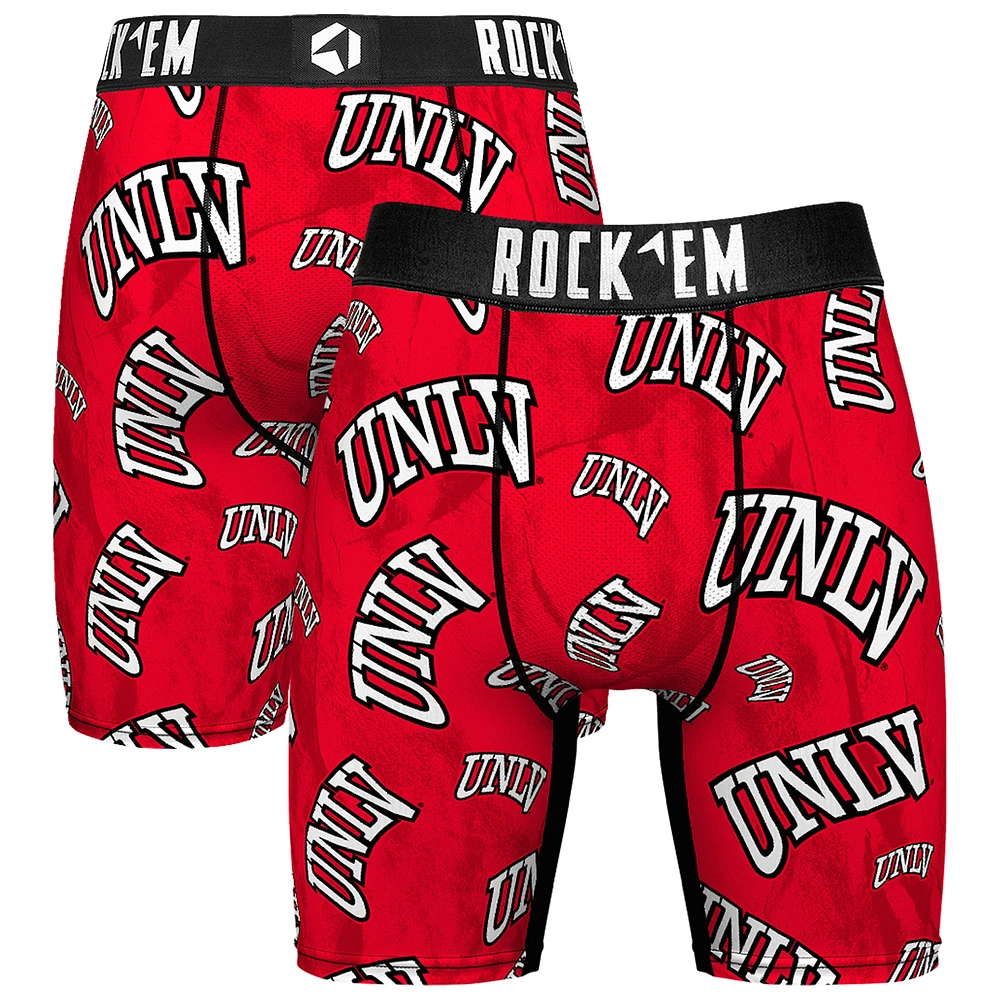 Men's Rock Em Socks Scarlet UNLV Rebels All Over Logo Boxer Briefs