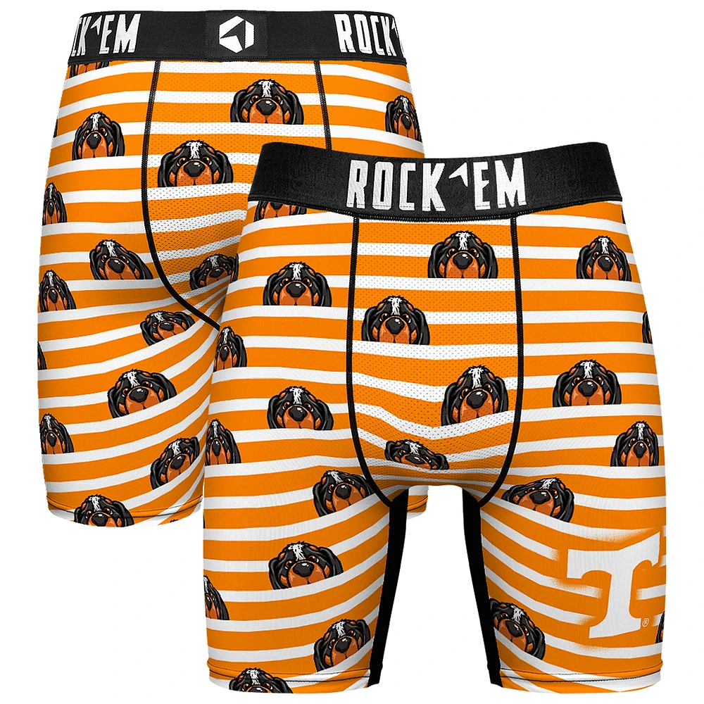 Men's Rock Em Socks Tennessee Orange Volunteers Mascot Stripes Boxer Briefs