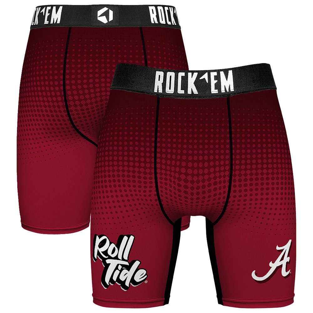 Men's Rock Em Socks Crimson Alabama Tide Slogan Boxer Briefs
