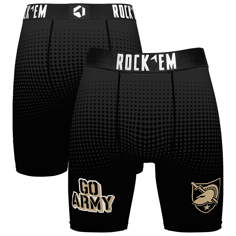 Men's Rock Em Socks Black Army Knights Slogan Boxer Briefs