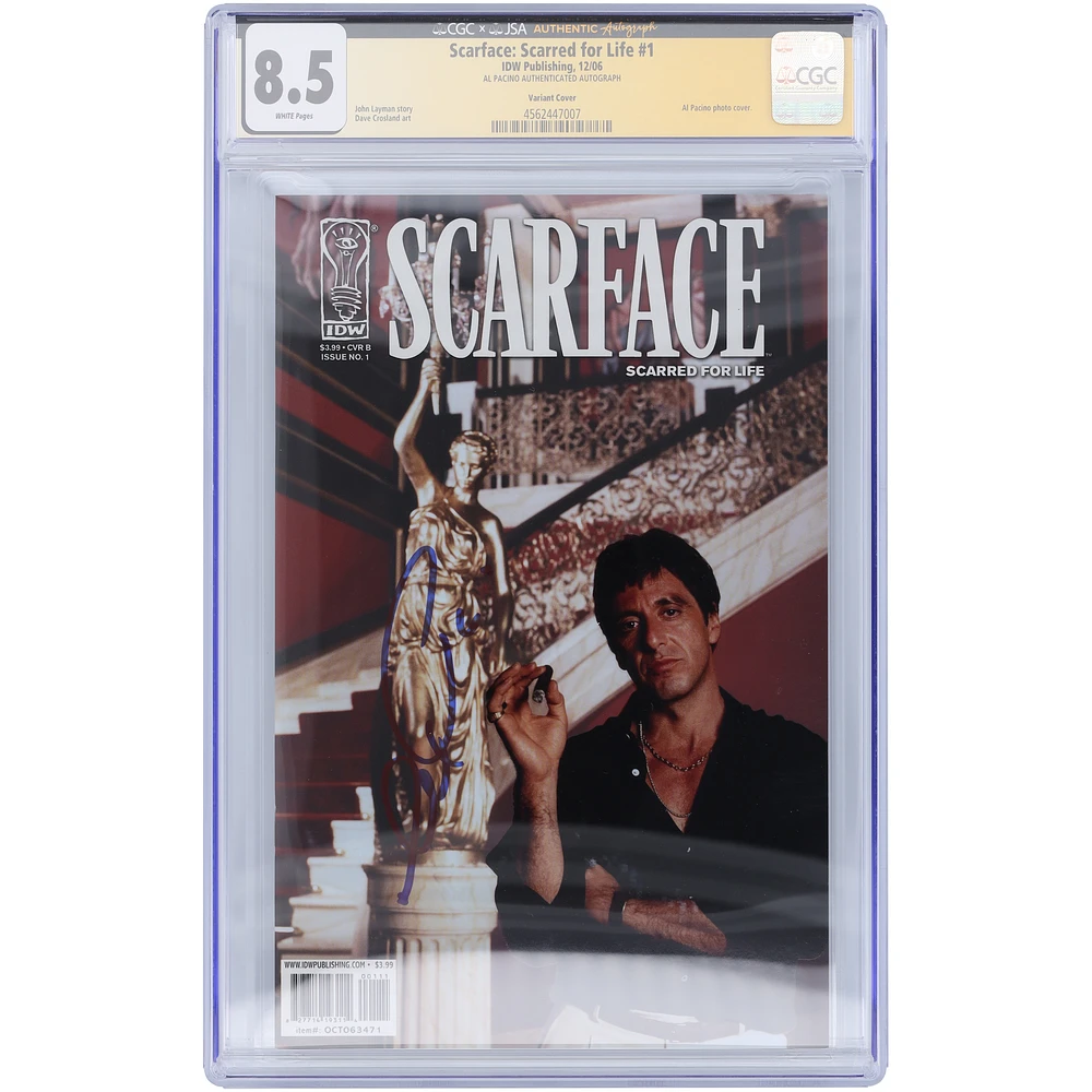 Al Pacino Autographed Scarface: Scarred For Life #1 Variant Cover CGC Authenticated Comic Book