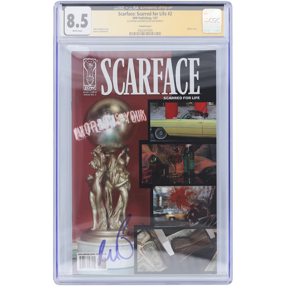 Al Pacino Autographed Scarface: Scarred For Life #2 Variant Cover CGC Authenticated 8.5 Comic Book