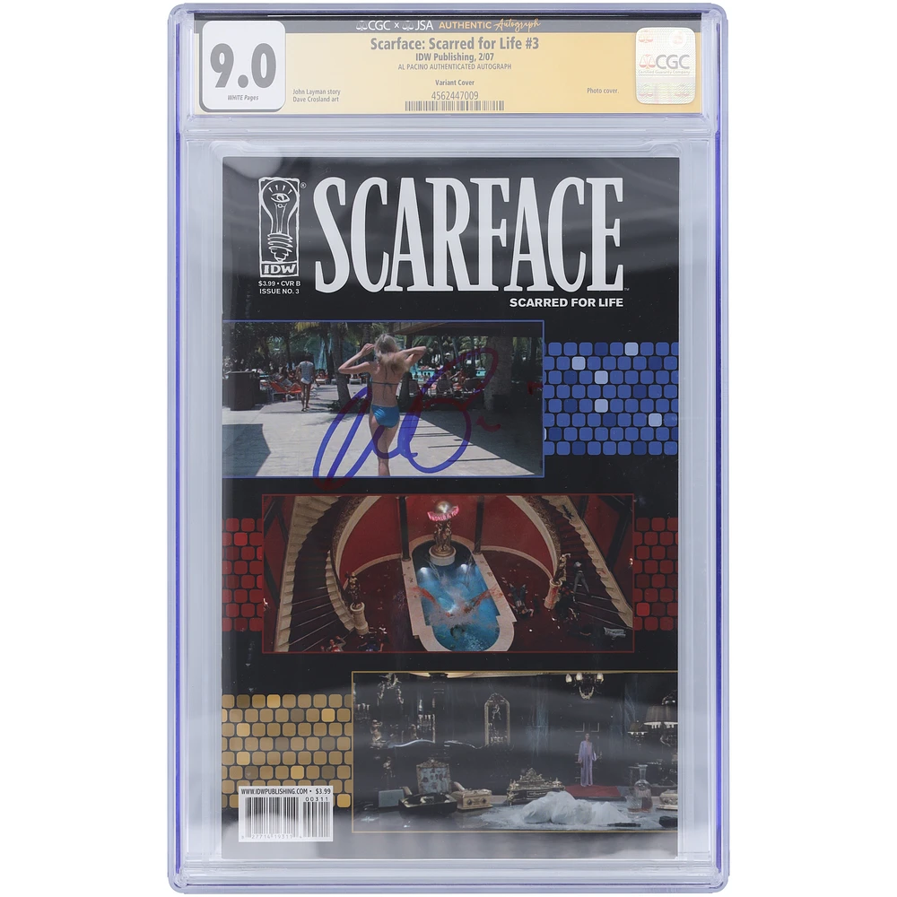 Al Pacino Autographed Scarface: Scarred For Life #3 Variant Cover CGC Authenticated 9 Comic Book