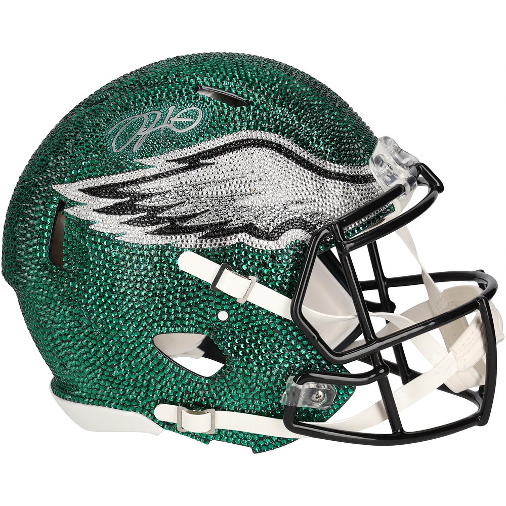 Jalen Hurts Philadelphia Eagles Autographed Swarovski Crystal Riddell Speed Authentic Helmet - Art by Rock On Sports