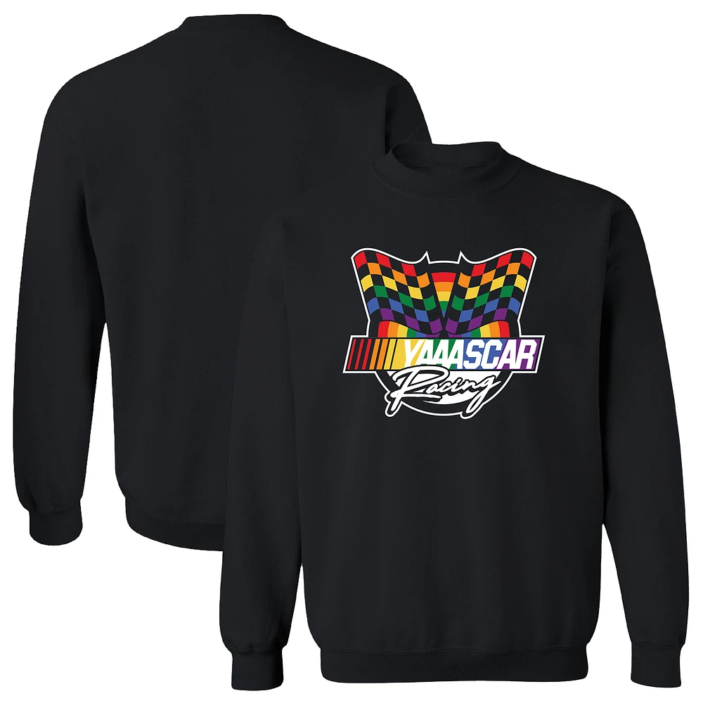 Women's NASCAR Black YAAASCAR Pride Pullover Sweatshirt