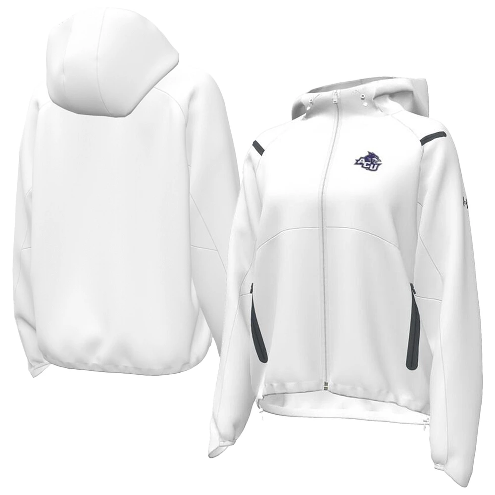 Women's Under Armour White Abilene Christian University Wildcats UA Storm Raglan Woven Full-Zip Hoodie