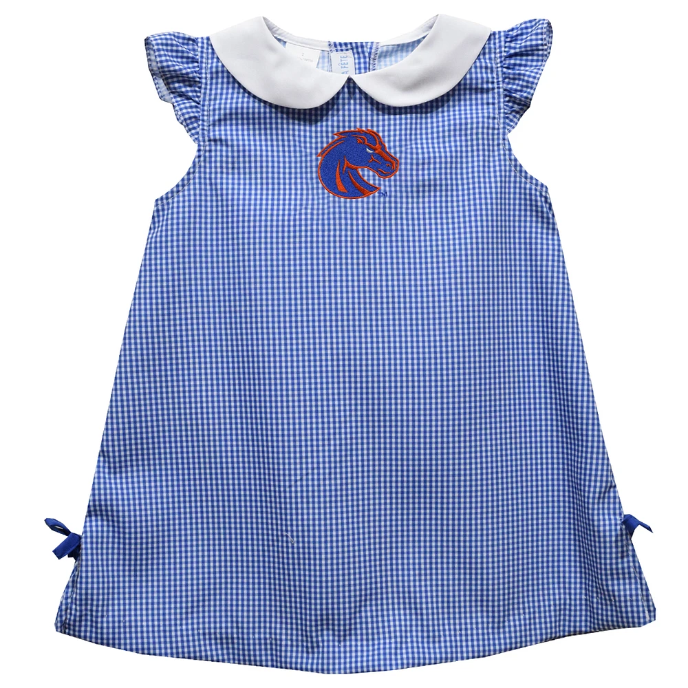 Infant Girls Vive La Fete Royal Boise State Broncos Mini Check Pattern A-Line Dress
