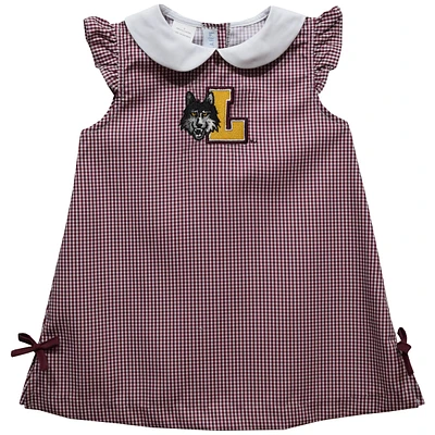Infant Girls Vive La Fete Maroon Loyola Chicago Ramblers Mini Check Pattern A-Line Dress