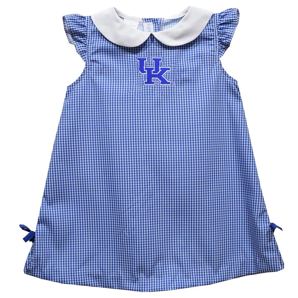 Infant Girls Vive La Fete Royal Kentucky Wildcats Mini Check Pattern A-Line Dress