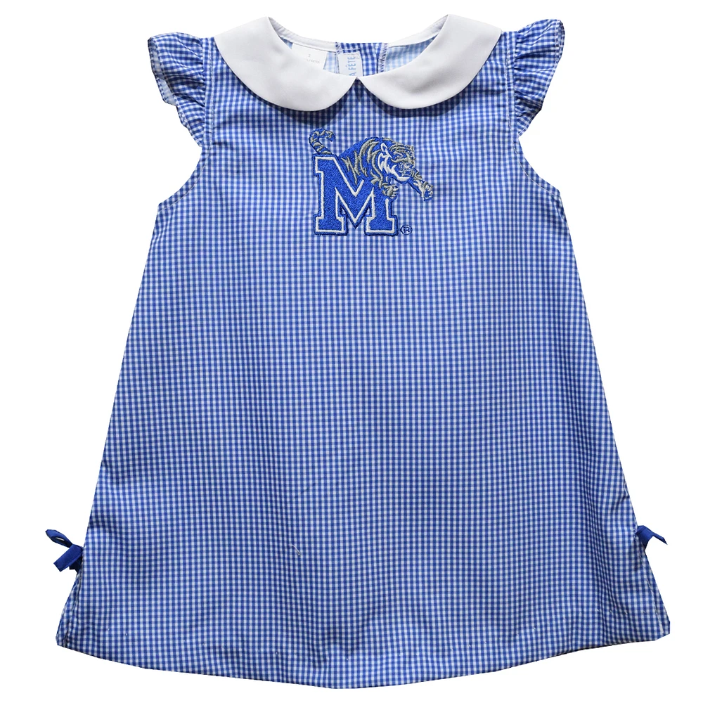 Infant Girls Vive La Fete Royal Memphis Tigers Mini Check Pattern A-Line Dress