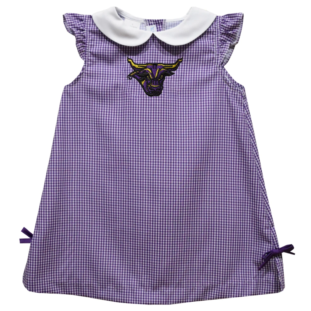 Infant Girls Vive La Fete Purple Minnesota State Mavericks Mini Check Pattern A-Line Dress