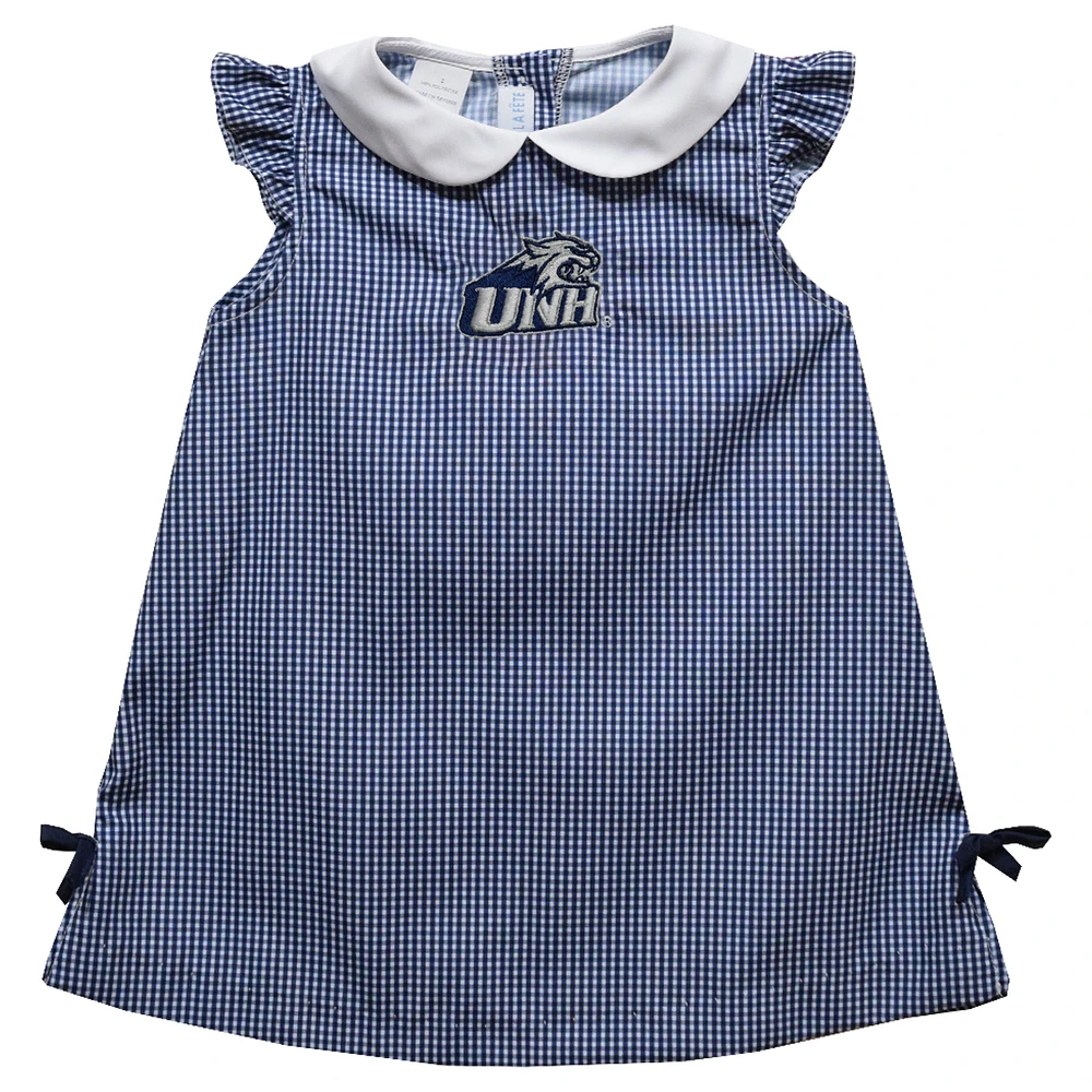 Infant Girls Vive La Fete Navy New Hampshire Wildcats Mini Check Pattern A-Line Dress