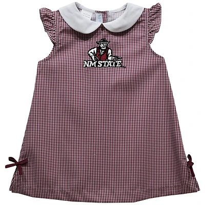 Infant Girls Vive La Fete Crimson New Mexico State Aggies Mini Check Pattern A-Line Dress