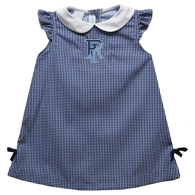 Infant Girls Vive La Fete Navy Rhode Island Rams Mini Check Pattern A-Line Dress