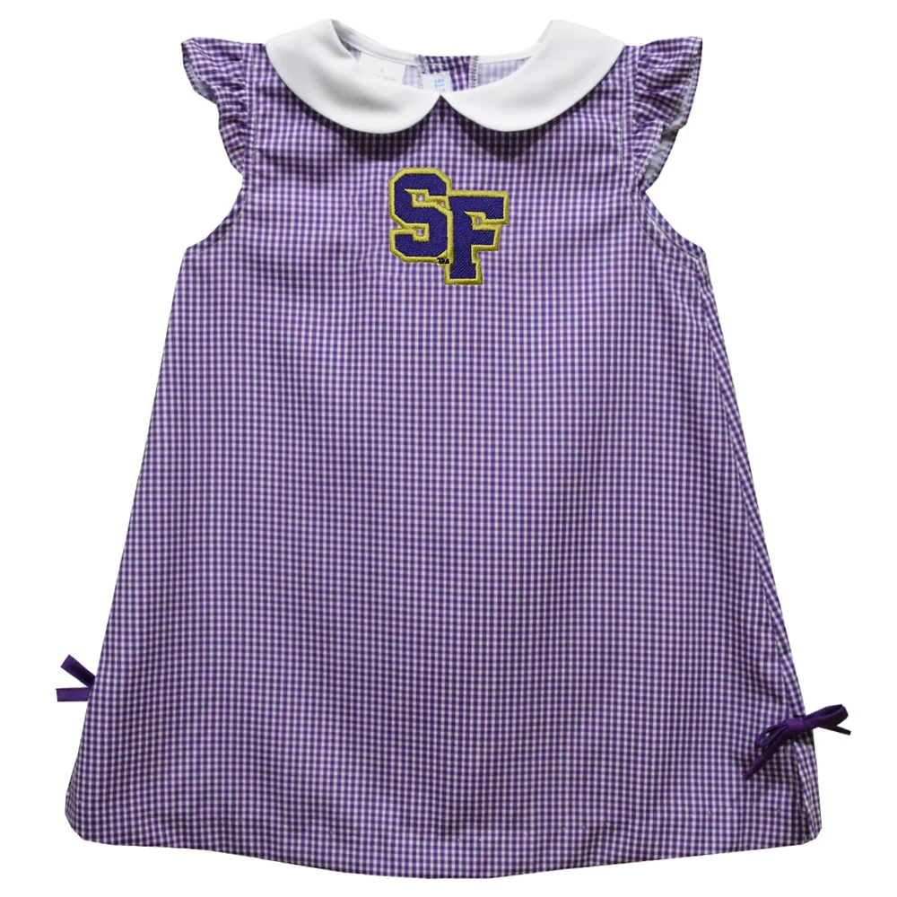 Infant Girls Vive La Fete Purple San Francisco State Gators Mini Check Pattern A-Line Dress