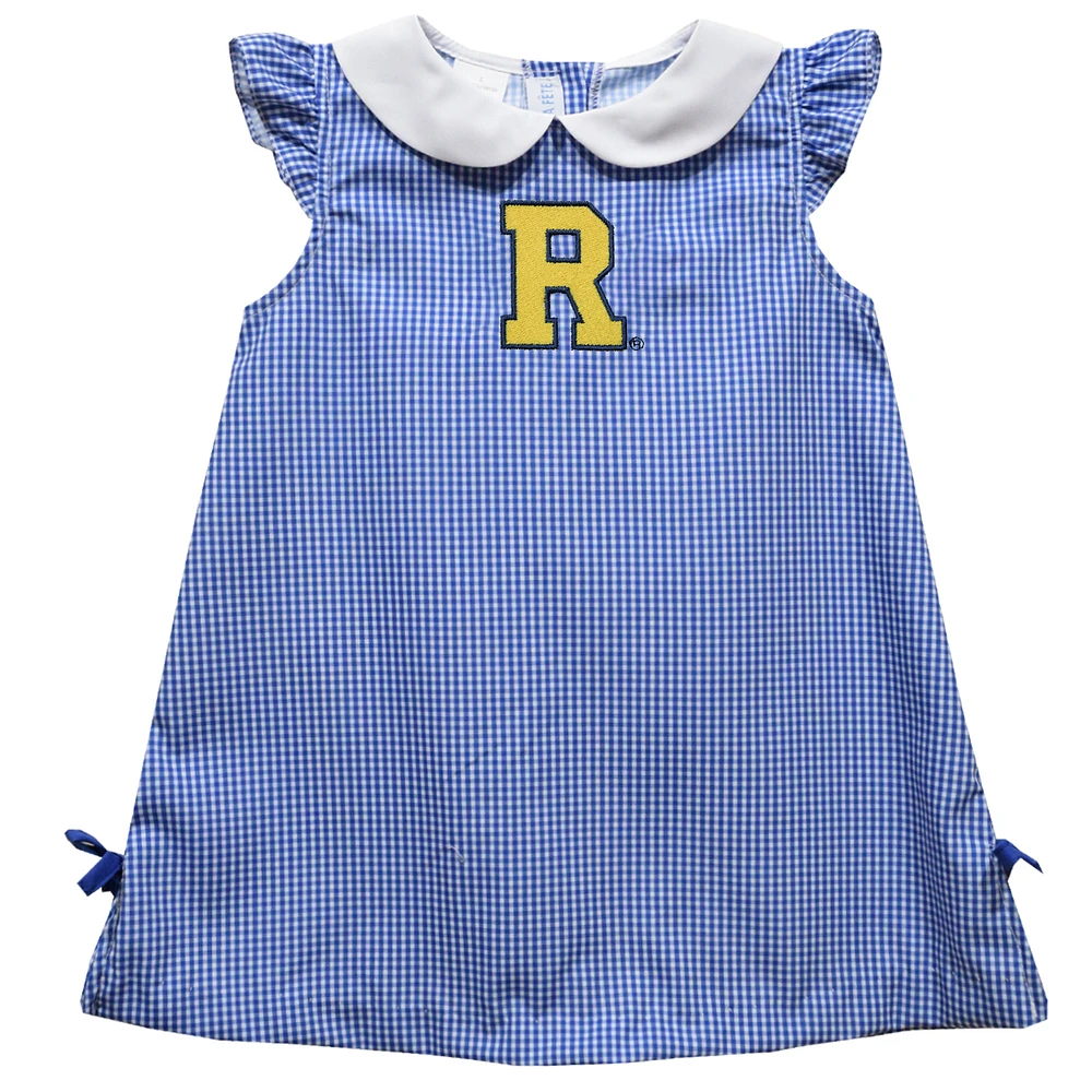 Infant Girls Vive La Fete Blue Rochester Yellow Jackets Mini Check Pattern A-Line Dress
