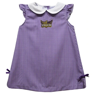 Infant Girls Vive La Fete Purple Tennessee Tech Golden Eagles Mini Check Pattern A-Line Dress
