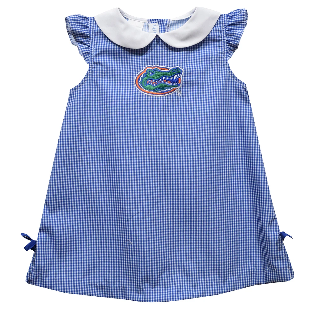 Infant Girls Vive La Fete Royal Florida Gators Mini Check Pattern A-Line Dress