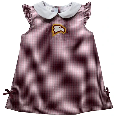 Infant Girls Vive La Fete Red Winthrop Eagles Mini Check Pattern A-Line Dress