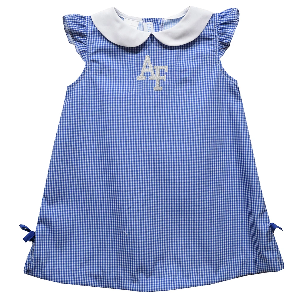 Toddler Girls Vive La Fete Royal Air Force Falcons Mini Check Pattern A-Line Dress