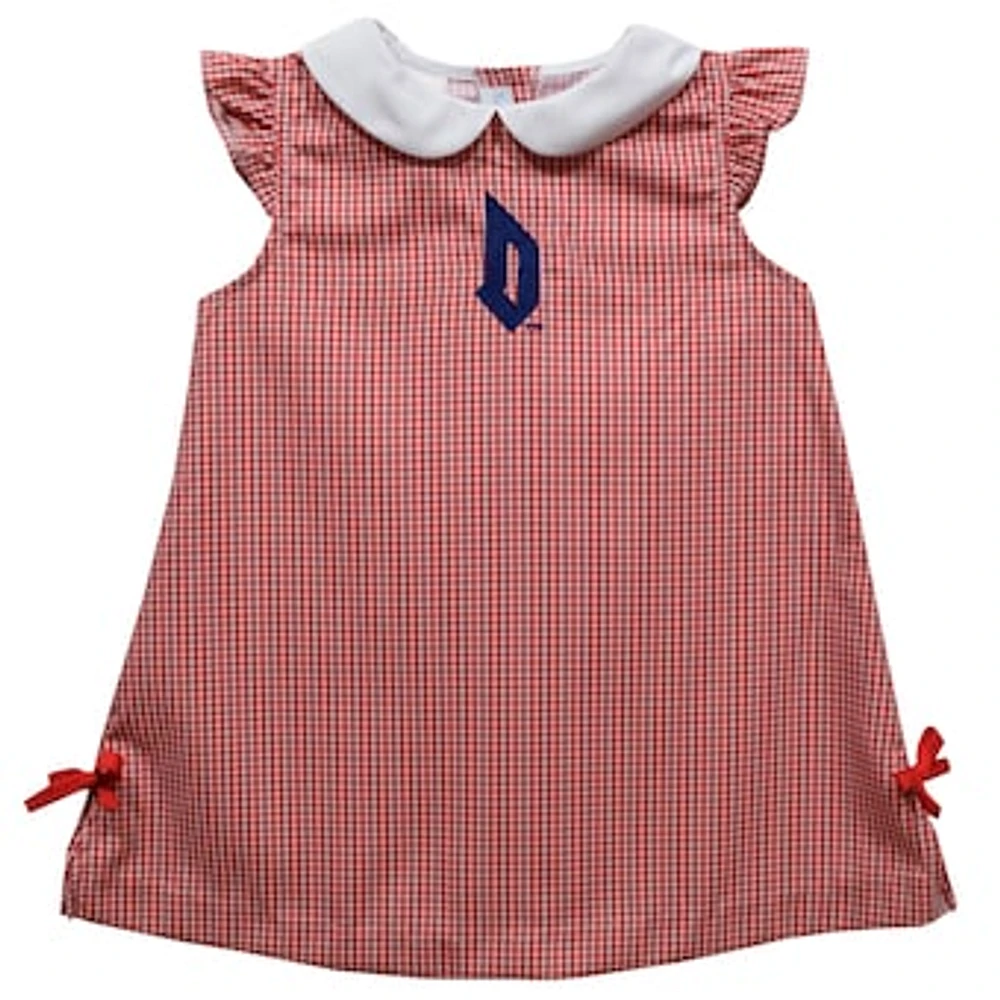 Toddler Girls Vive La Fete Red Duquesne Dukes Mini Check Pattern A-Line Dress