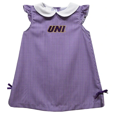 Toddler Girls Vive La Fete Purple Northern Iowa Panthers Mini Check Pattern A-Line Dress
