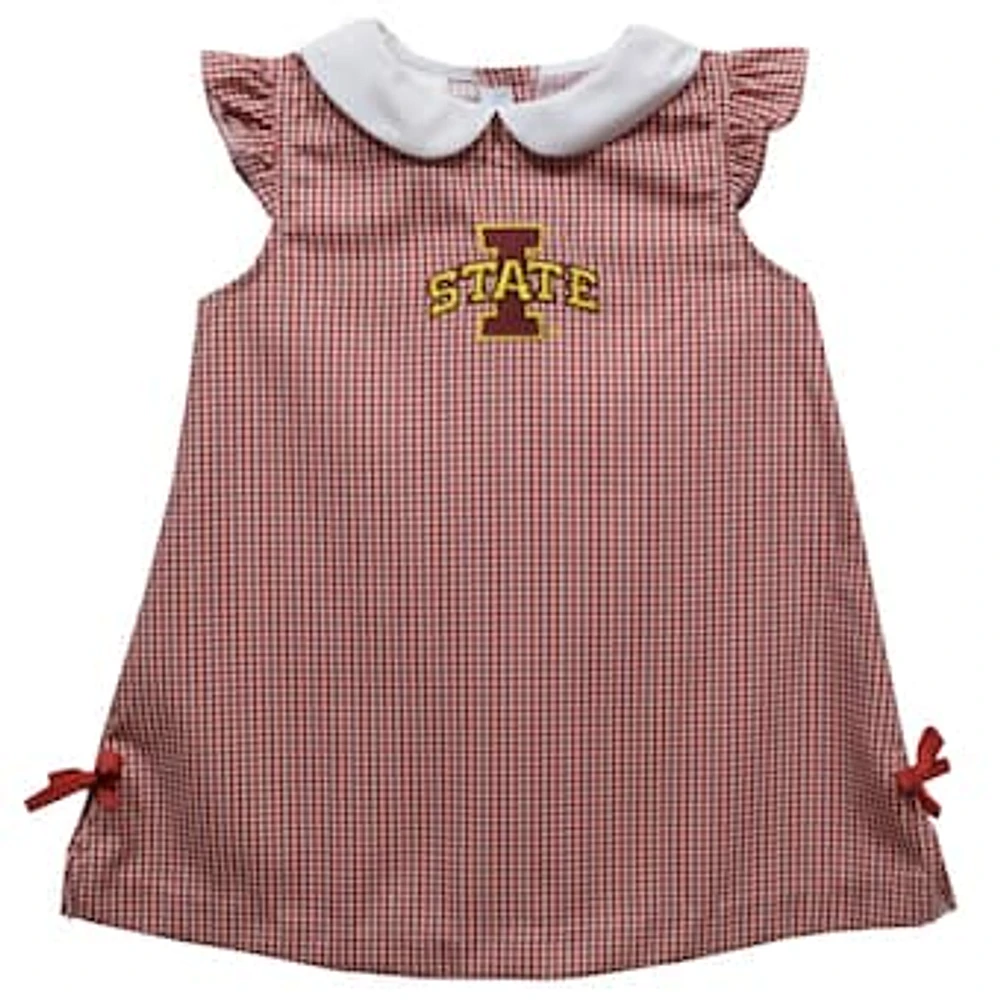 Toddler Girls Vive La Fete Cardinal Iowa State Cyclones Mini Check Pattern A-Line Dress