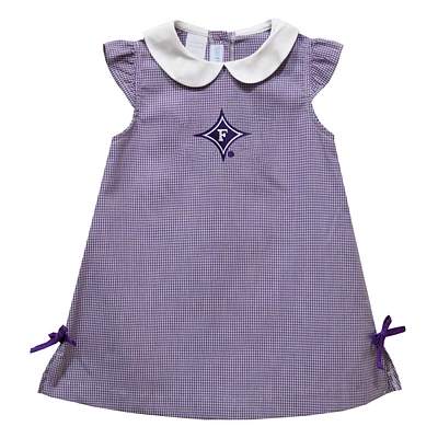 Toddler Girls Vive La Fete Purple Furman Paladins Mini Check Pattern A-Line Dress