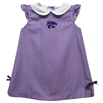 Toddler Girls Vive La Fete Purple Kansas State Wildcats Mini Check Pattern A-Line Dress