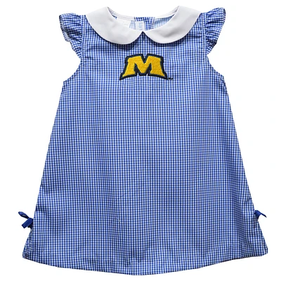 Toddler Girls Vive La Fete Blue Morehead State Eagles Mini Check Pattern A-Line Dress