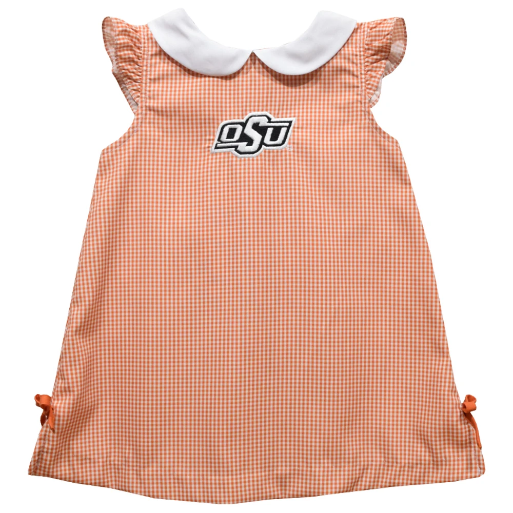 Toddler Girls Vive La Fete Orange Oklahoma State Cowboys Mini Check Pattern A-Line Dress