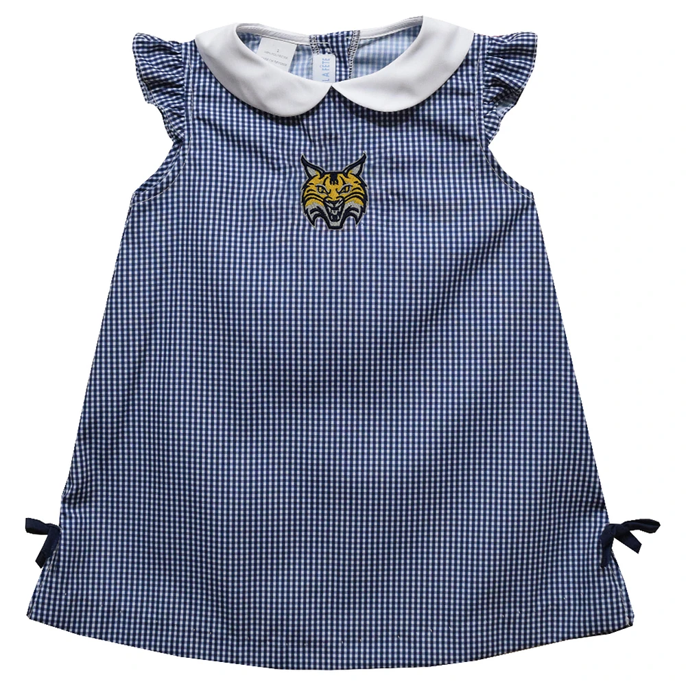 Toddler Girls Vive La Fete Navy Quinnipiac Bobcats Mini Check Pattern A-Line Dress