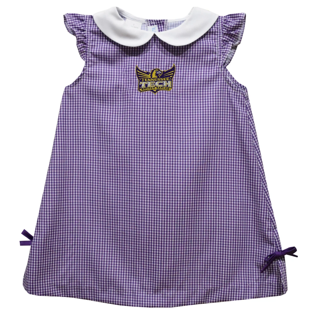 Toddler Girls Vive La Fete Purple Tennessee Tech Golden Eagles Mini Check Pattern A-Line Dress