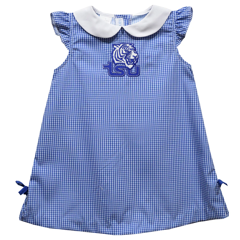 Toddler Girls Vive La Fete Royal Tennessee State Tigers Mini Check Pattern A-Line Dress