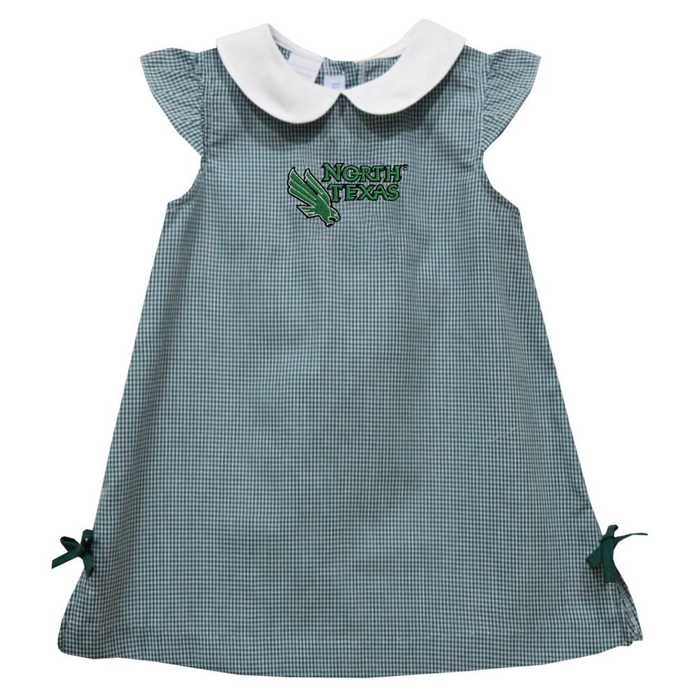 Toddler Girls Vive La Fete Green North Texas Mean Mini Check Pattern A-Line Dress