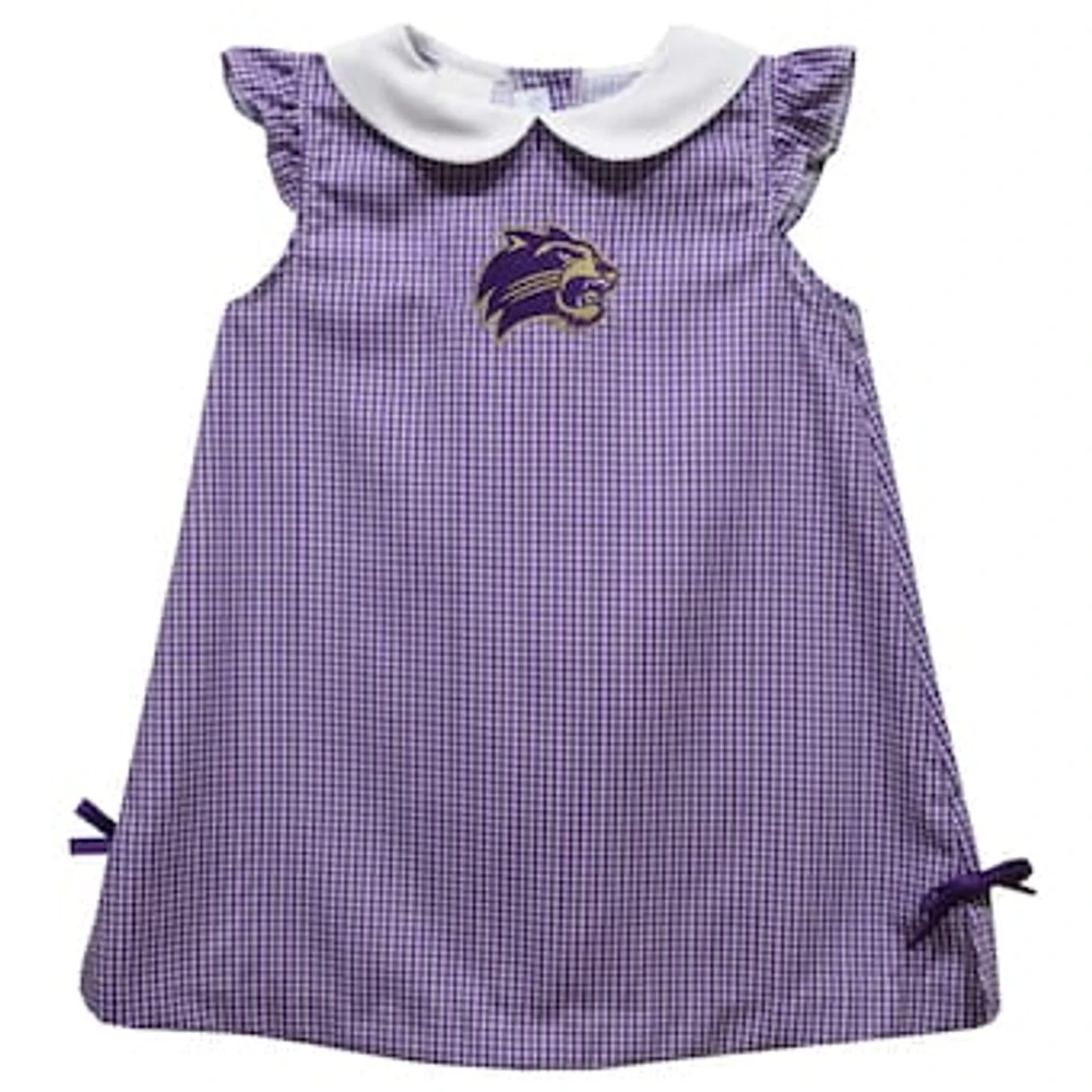 Toddler Girls Vive La Fete Purple Western Carolina Catamounts Mini Check Pattern A-Line Dress