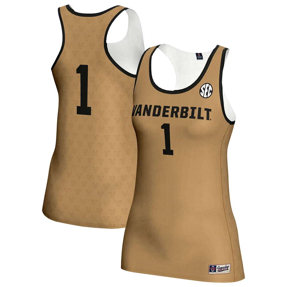 Unisex GameDay Greats #1 Gold Vanderbilt Commodores Women's Volleyball Lightweight Fashion Jersey