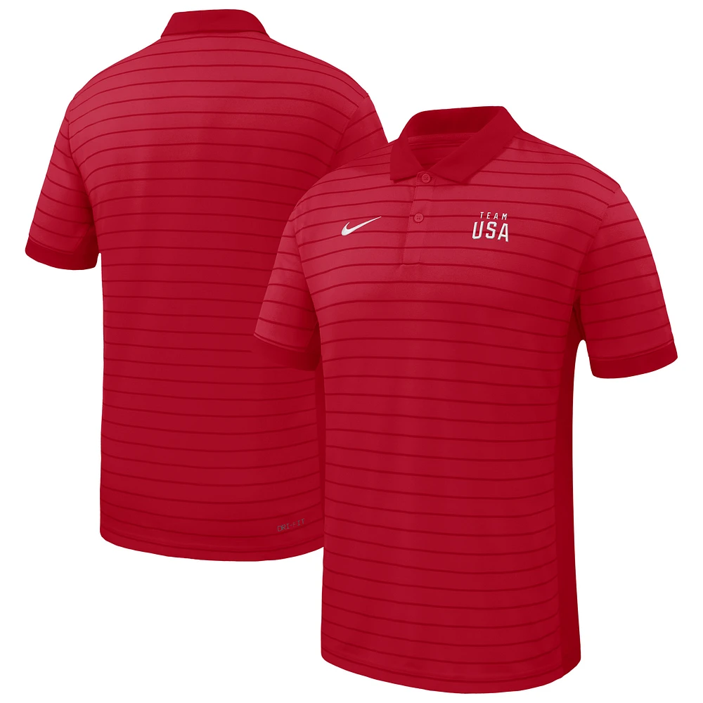Men's Nike Red Team USA Victory Stripe Polo
